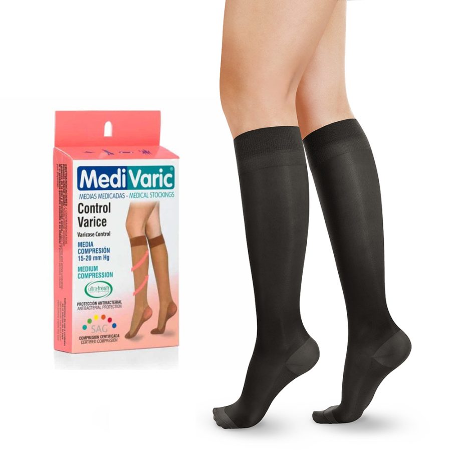 MEDIAS CONTROL VARICE RODILLA OPACA 15-20